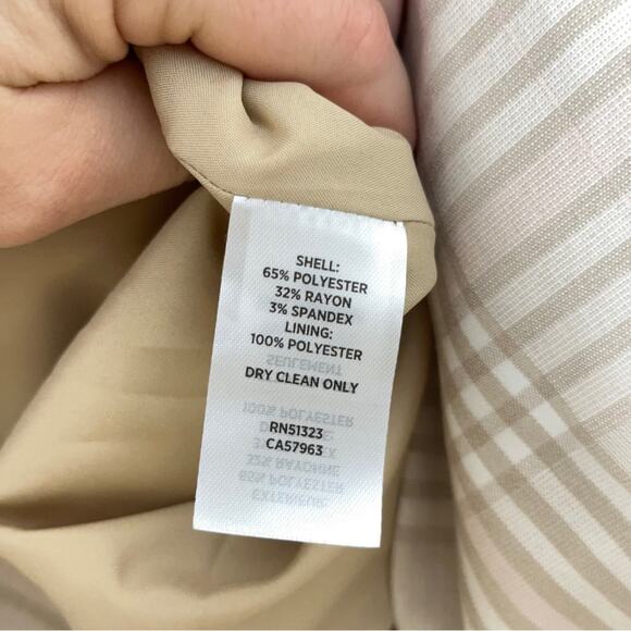 HALOGEN Single Button Blazer in Queens Plaid Pink Cream Tan Sz 22W {NN9} - Picture 6 of 7